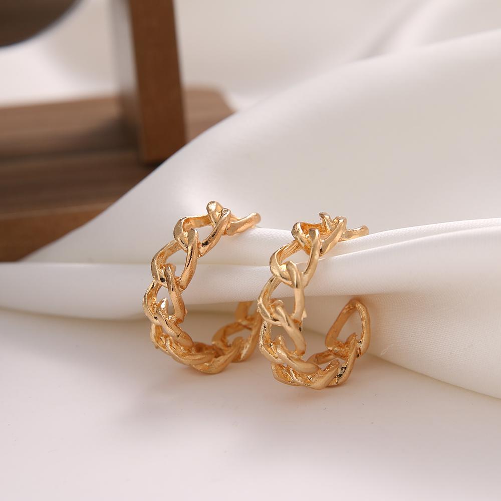 Simple and Creative New Hollow Chain Clause Earrings 10-piece Set of Female Personality Geometric Girl Earrings