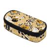 Pen Case Printed 300D Polyester Spacious Storage Smooth Zipper with Mesh Pocket Removable Divider and Pen Slots for Students