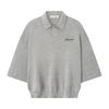 Men's Fear of God Essentials Signature Quarter Sleeve 90's Knit Polo 'Concrete Heather'