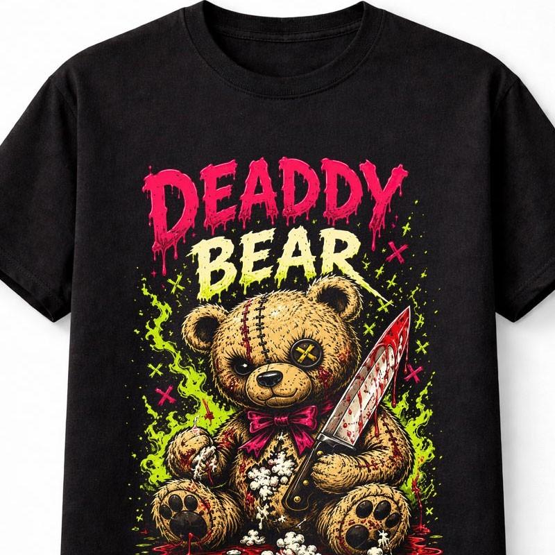 Deaddy Bear Horror Teddy Knife Gothic Halloween Unisex TShirt