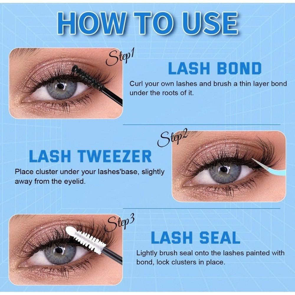 640Pcs 8-16mm Length False Eyelashes Wispy Style 3D Faux Mink Lash Eye Makeup Tools  Cat Eye Look