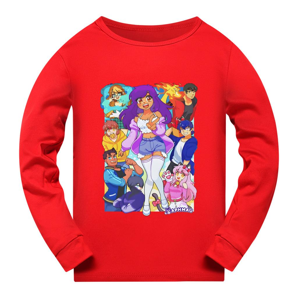 5370 Kids Girls APHMAU Printed Casual Long Sleeves T-Shirt