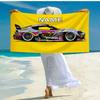 Custom Name Ultra-Soft Beach Towel with Racing Theme,Ideal for Pool - Camping, Diving - Perfect Travel Essential, Vibrant Beach Towel.
