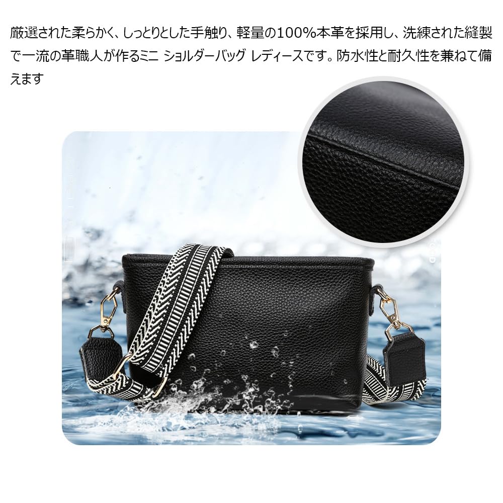 Whatna Minischultertasche aus Rindsleder für Damen, Crossbody Brusttasche, Klein, Echtes Leder, Dickes Leder, 3 Fächer, Leicht, Schulter