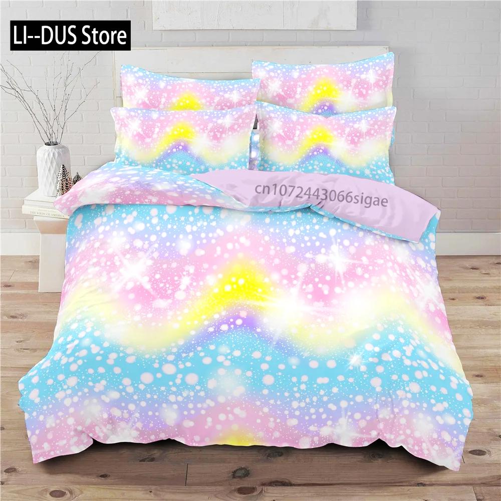 

Rainbow Gradient Bedding Set Gradient Colors Duvet Cover with Pillowcases Single Twin Full Queen King Girl Kids Quilt Cover US King(264*228cm)3pcs