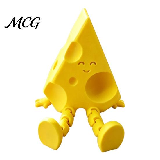 Soft Texture Office Ornament Cheese Ornament, with Flexible-Jointed, 3D Printed Shape Desk Accessory Desktop Toy, Decompression Anthropomorphic Stress жёлтый
