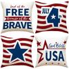 Th of July Printed Home Decor Pillow Cover Bedroom Living Room Sofa Decoration Polyester Cushion Cover with Zipper