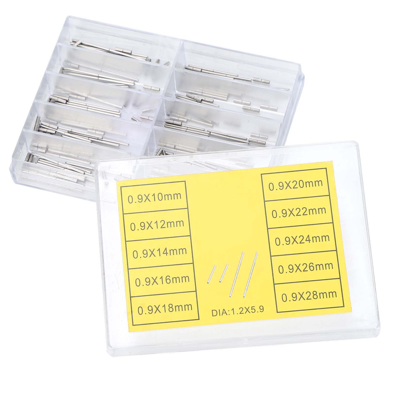 

100Pcs Watch Tube Bar Alloy Watchband Strap Clasp Link Pin Connecting Shaft 0.9mm 10‑28mm