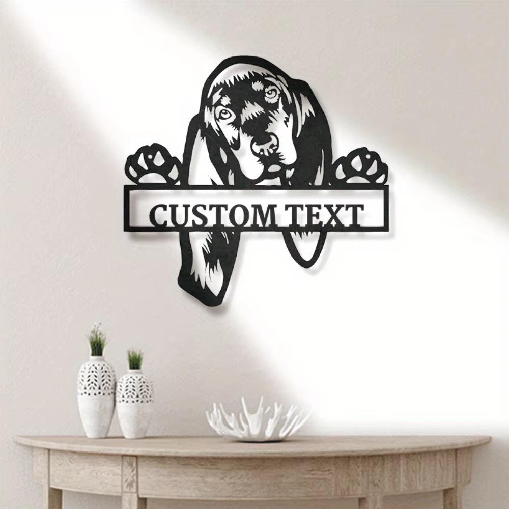 Tailored Metal Sign Black Tan Coonhound Dog Lovers Wall Art Decor