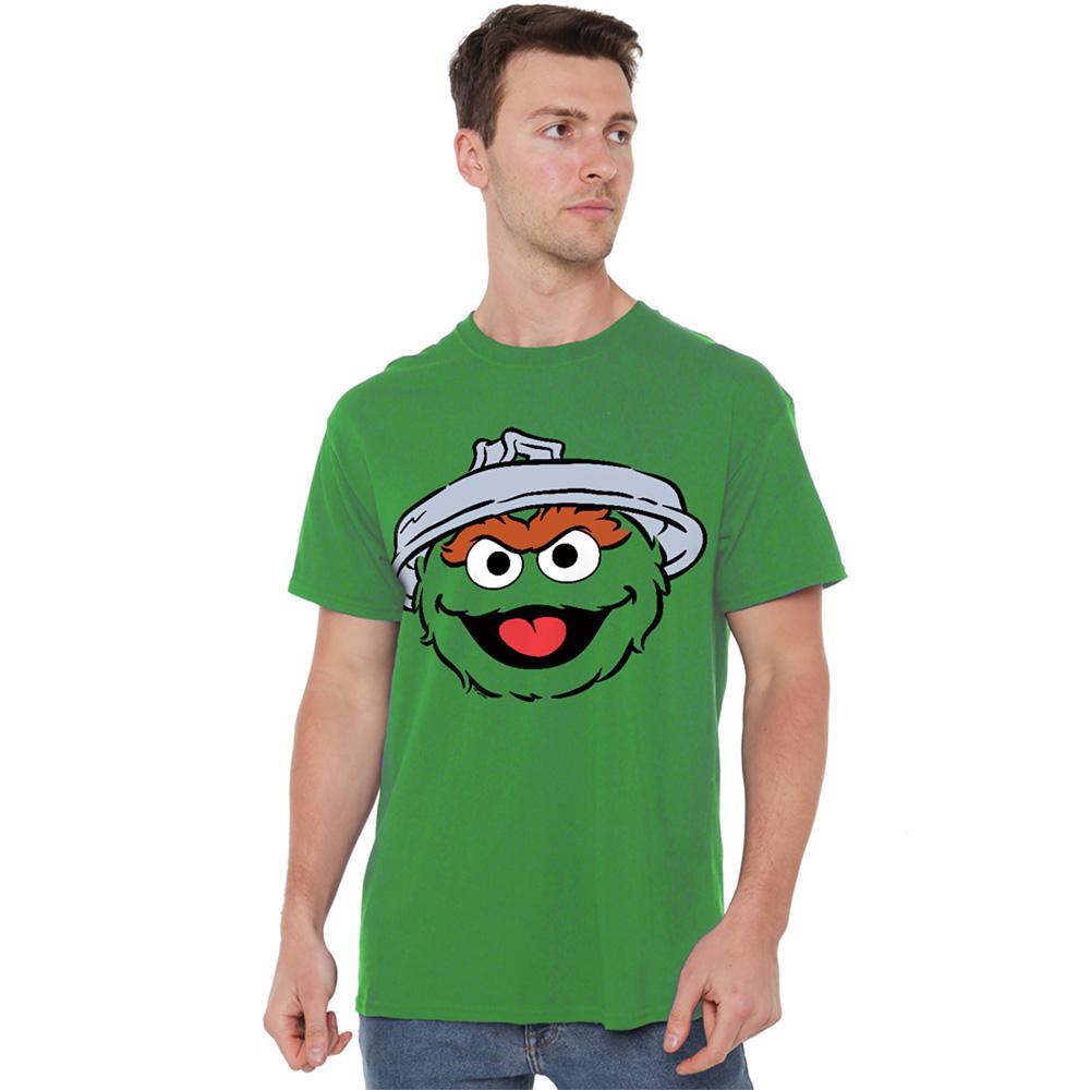 Sesame Street Unisex Adult Oscar The Grouch Full Face T-Shirt
