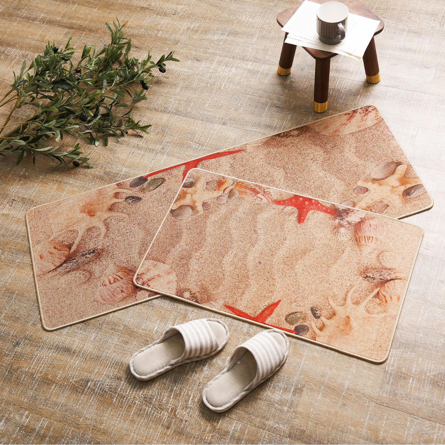 

High-Grade Absorbent Linen Floor Mat: Oil-Proof, Non-Slip, Washable for Entrance, Kitchen, and Bathroom 38x58cm