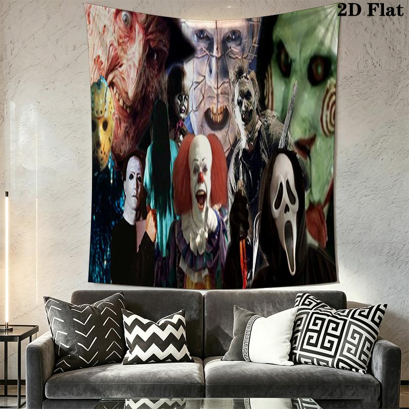 Horror Movie Characters Tapestry Tapestry Background Cloth Wallmounted Wall Covering Decoration Christmas Gift Homestay Soft Decoration Tapestry