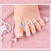 8 st/pack mjuk silikon tåseparator Nail Art Tool Daisy Rhinestones Hjärtformad