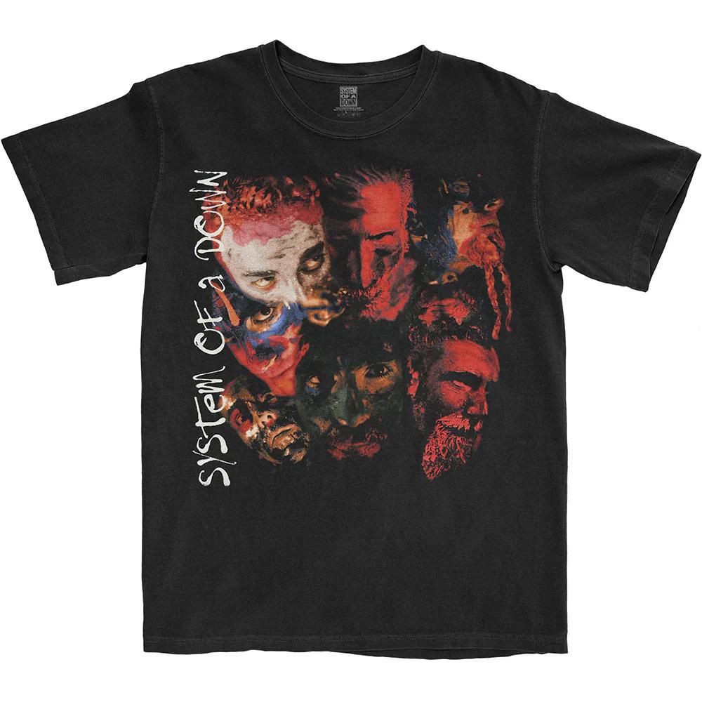 System Of A Down T-Shirt: Painted Faces 2 (Black) OFFICIAL NEW S