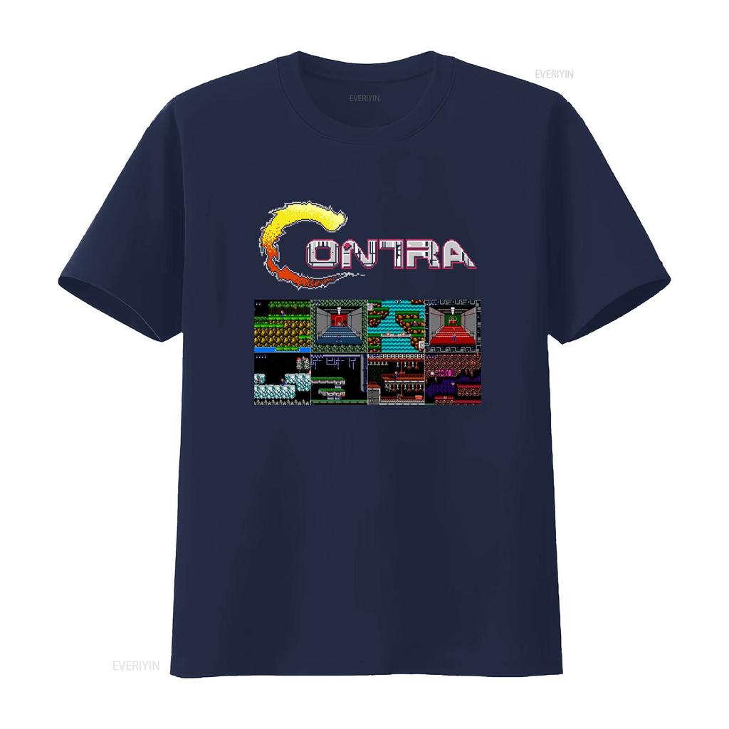 Contra gryzor all stages NES Famicom game 8 bit stage screen T Shirt Arcade classic vintage retro design sizes vintage Washed