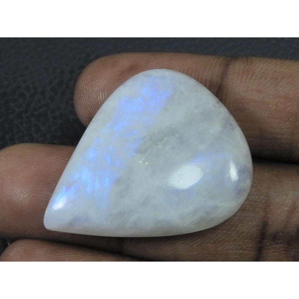28X35X07 MM Natural Rainbow Moonstone Pear Cabochon Loose Gemstone 55 Cts. C-1610