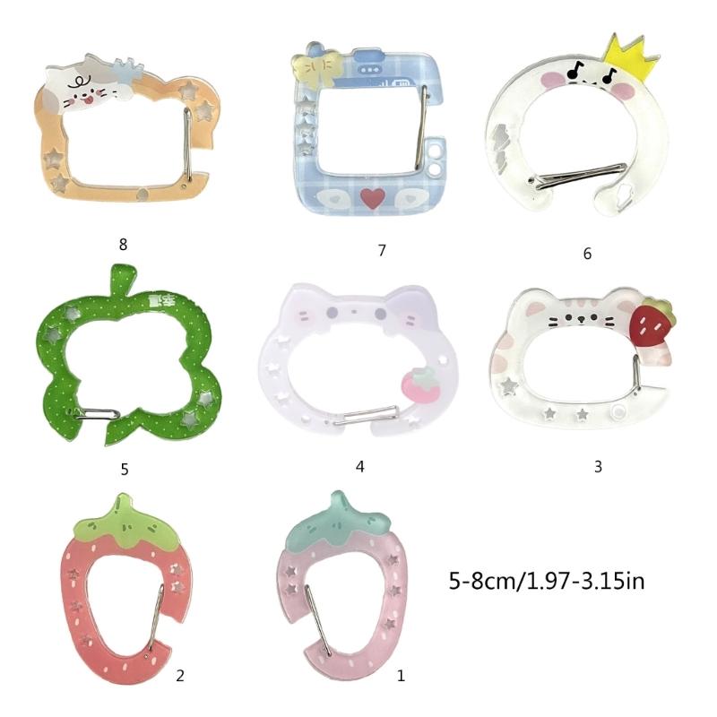 Stylish Colorful Carabiner Clip Keychain Bag Charm Acrylic Pendant for Backpack Handbook Accessories for Students