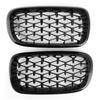 Meteor Black Front Kidney Grille Grill Fit 2014 - 2016 BMW X5 F15 Left & Right