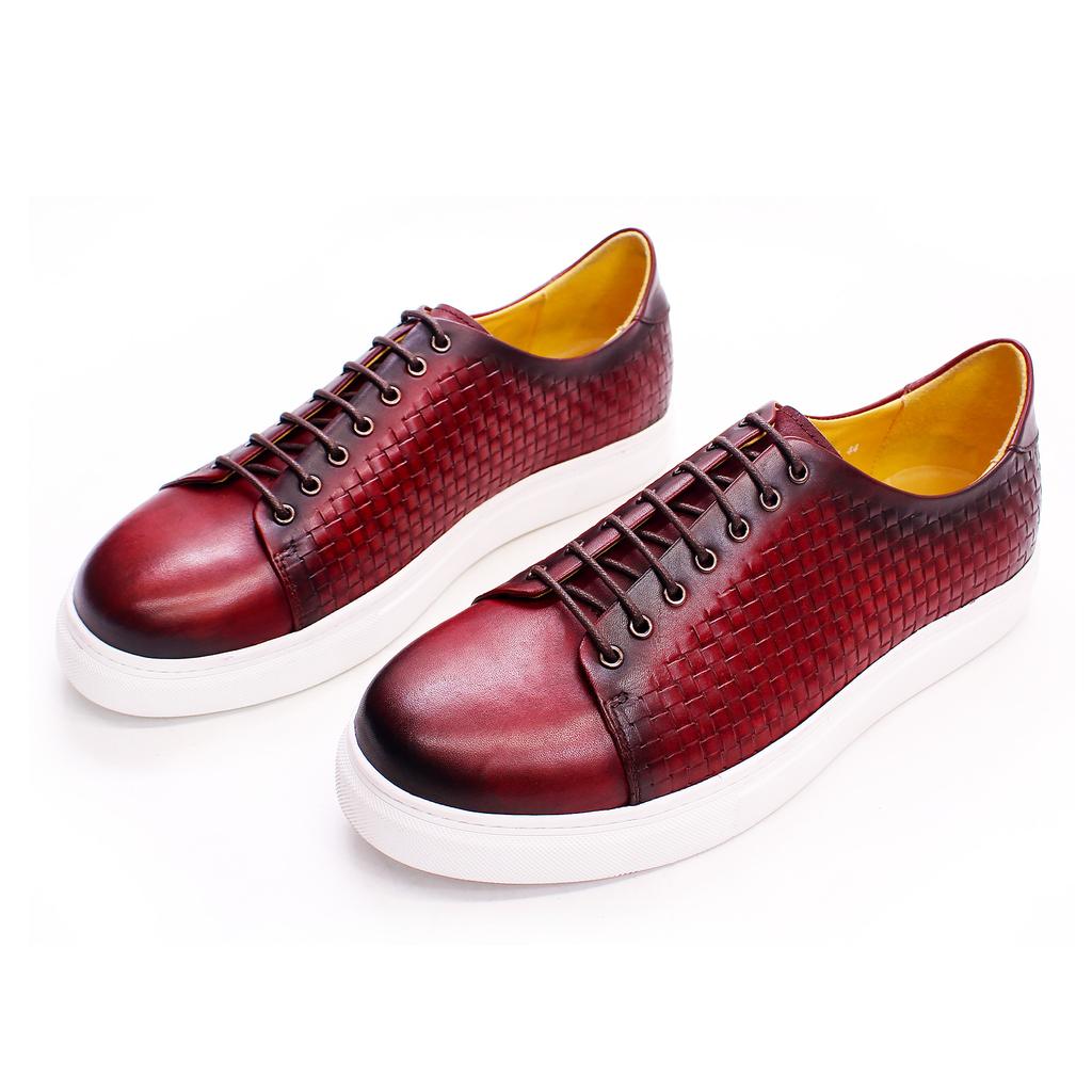 Leather Shoes Men'S Red Blue Fish Pattern Embossed Comfortable Casual Leather Shoes Leather Banquet Party Daily Versatile Men'S Shoes