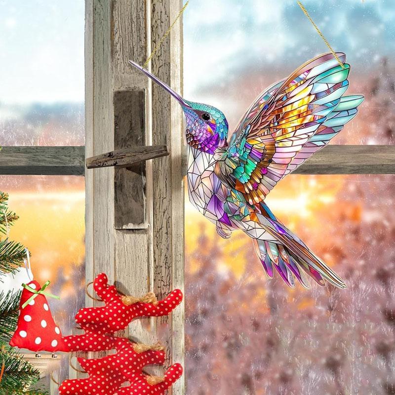 Indoor/Outdoor Spirit Birds Humming Bird Sun Catcher Multi-Coloured Hanging Decor