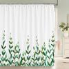3D Fresh Green Plants Leaf Print Nordic Style Shower Curtain Set Hook Natural Flower Leaves Home Decoration Bathroom Curtains