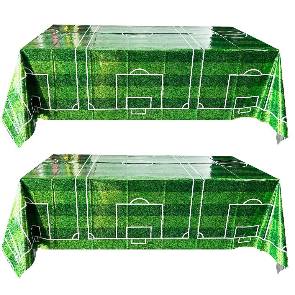 2PCS Stain-resistant Football Theme Disposable Tablecloth Football Sport Table Linen  Game Day