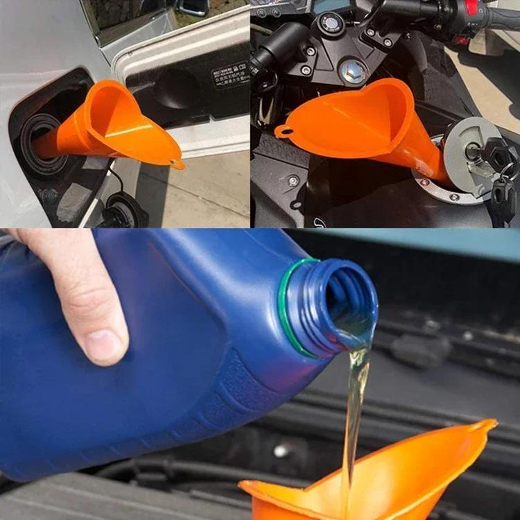 Car Long Stem Funnel Gasoline Oil Fuel Filling Tools Anti-splash Plastic Oil Funnel Motorcycle Refueling Auto Accessories Tools