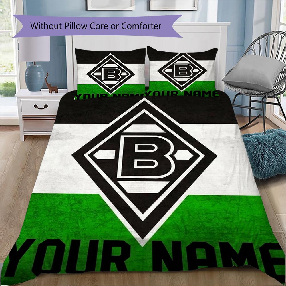 Biancheria da letto personalizzata Borussia Mönchengladbach, Set piumone Copripiumino Federa Regalo di compleanno per la casa(1 * copripiumino + 2 * federa, senza nucleo)_xia