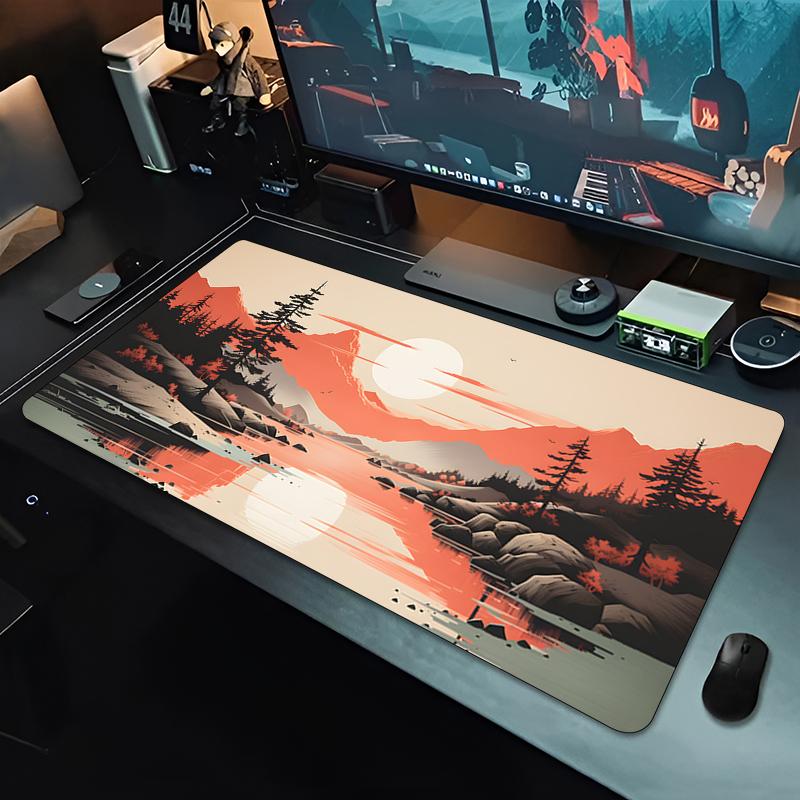 Sunset Scenery Pc Keyboard Desk Mat Large Office Accessories Laptop Mouse Pad Gamer Gaming Anime Mousepad Natural Rubber Carpet