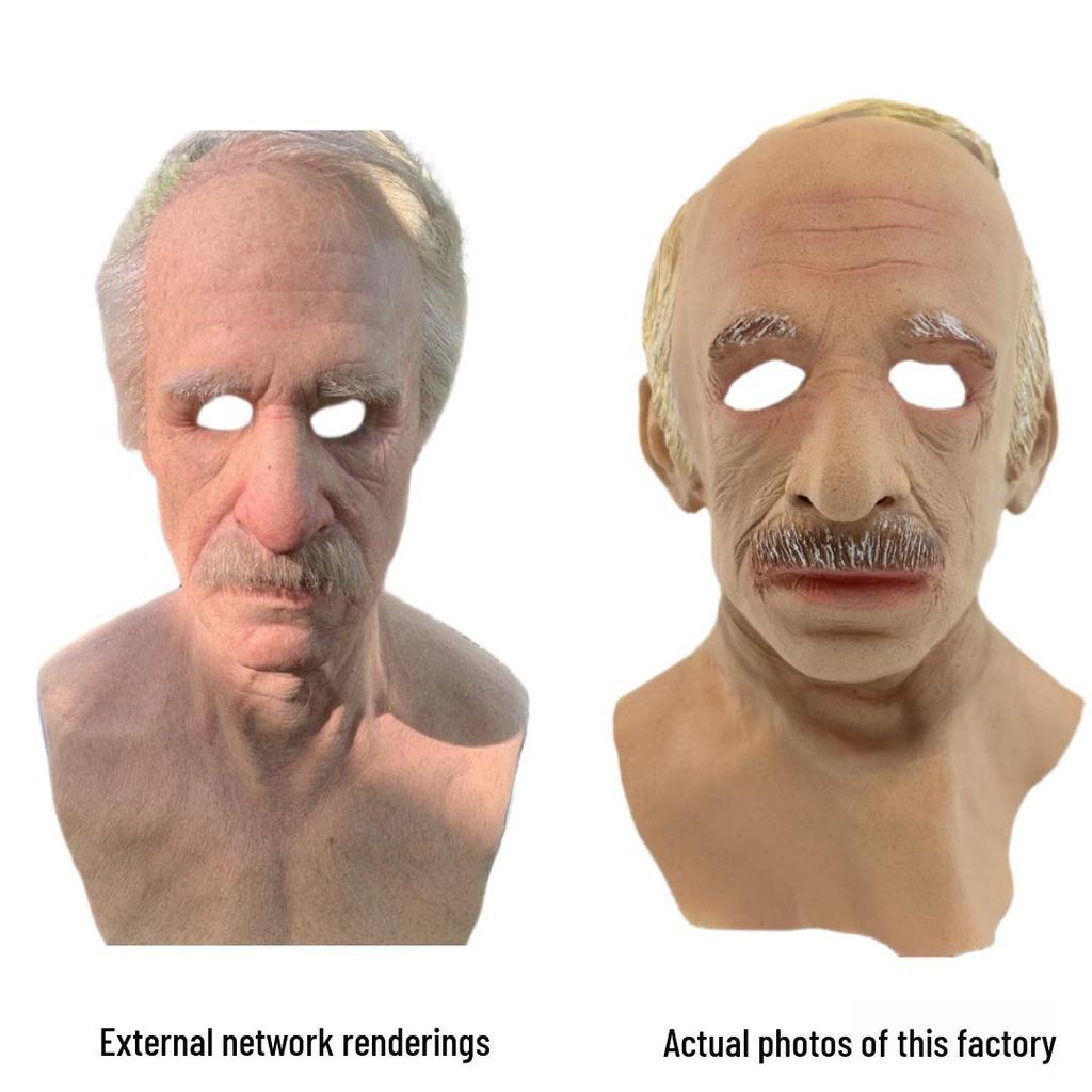 Realistic Latex Halloween Mask: Young Man with Wig