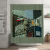 Vintage Graffiti Shower Curtain Urban Art Cityscape Backdrop Bathroom Decor Wall Hanging Wall Art Modern Aesthetic Home Decor