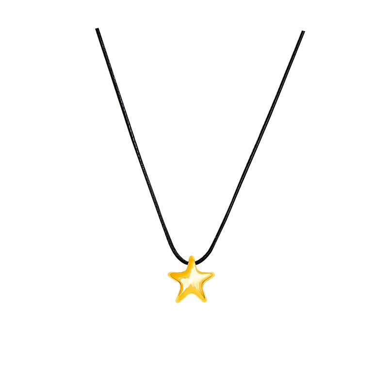 Black Rope Star Necklace Female Collarbone Chain Korea