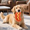 Hamburger Dog Chew Toy with Squeaker Pizza Hot Dog Popcorn Sausage Teething Cleaning Toy Interactive Toy for Small Medium Large