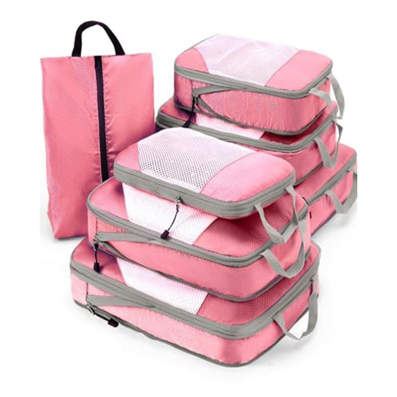 Travel Compression Storage Bags 7 Set Luggage Packing Cubes for Clothes Organization Waterproof Dustproof