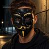 Unique Halloween Accessory Man Face Mask, Adjustable Elastic Strap Costume Full Stylish Festival Mask Anonymous Guy for Hip Hop Dance Parties Cosplay