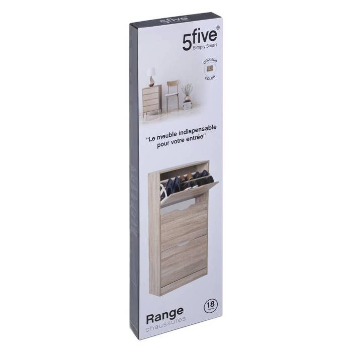 5five - meuble range-chaussures 3 tiroirs effet chêne naturel