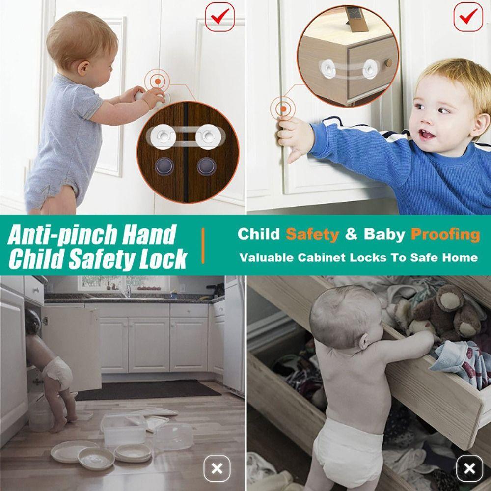 5 Stück Möbelzubehör Kindersicherheitsverschluss Kühlschrank Schranktür ABS-Kunststoff Schublade Feststellschlösser Tragbar Selbstklebend