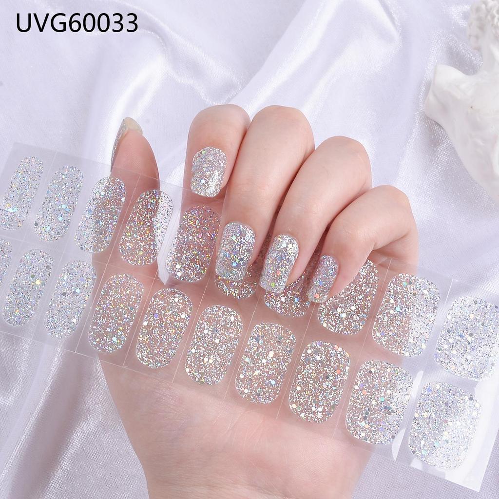 Transparent Nude UV Gel Nail Art Stickers: Semi-Cured, Semi-Baked Manicure Sheets