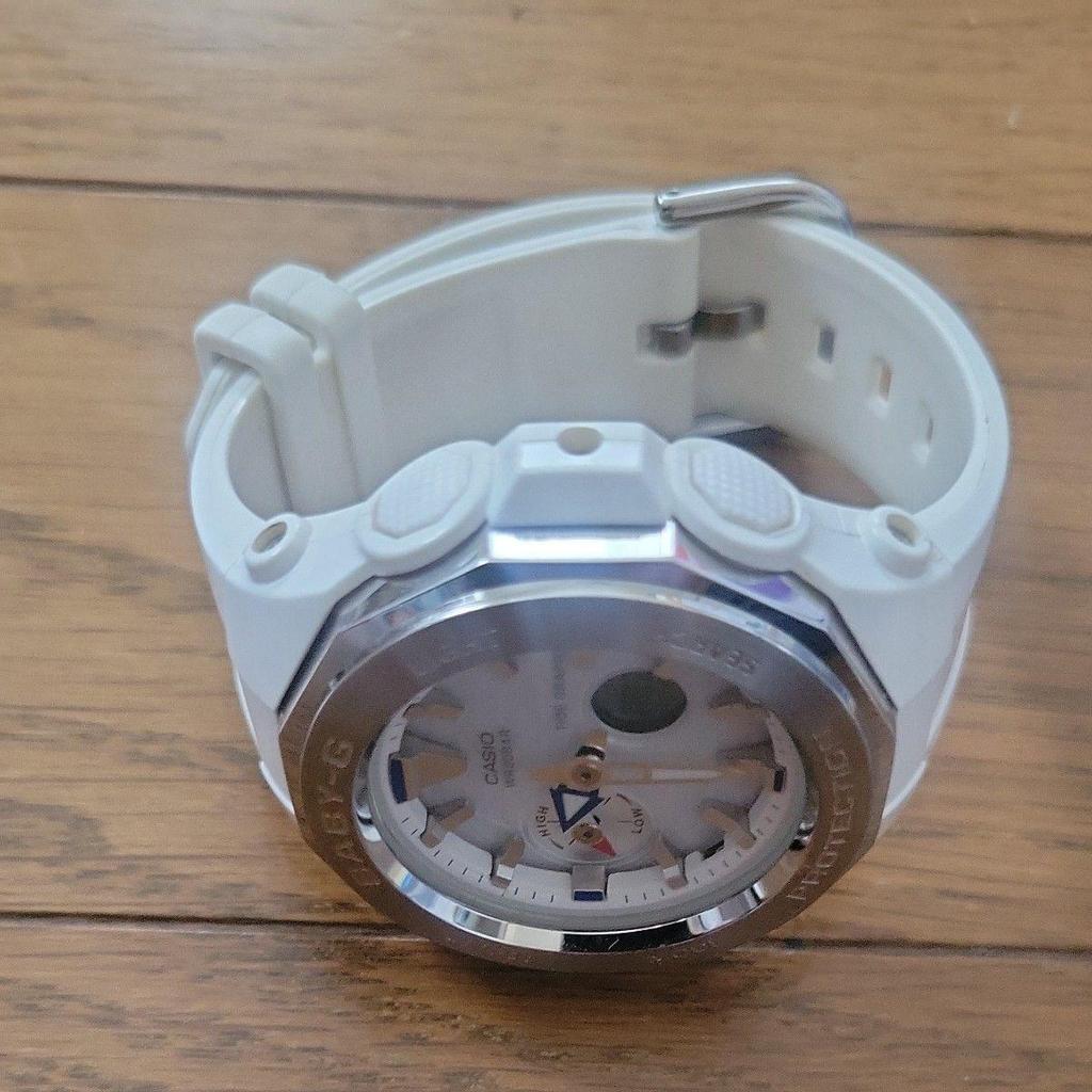 Used CASIO Baby-G BGA-225 White Ana-Digi Watch with Tide Graph Function