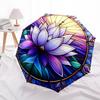 1pc Stained Glass Lotus Mandala Umbrella with Plastic Handle,Suitable for All Seasons Home Travel Outdoor UmbrellaDD1114