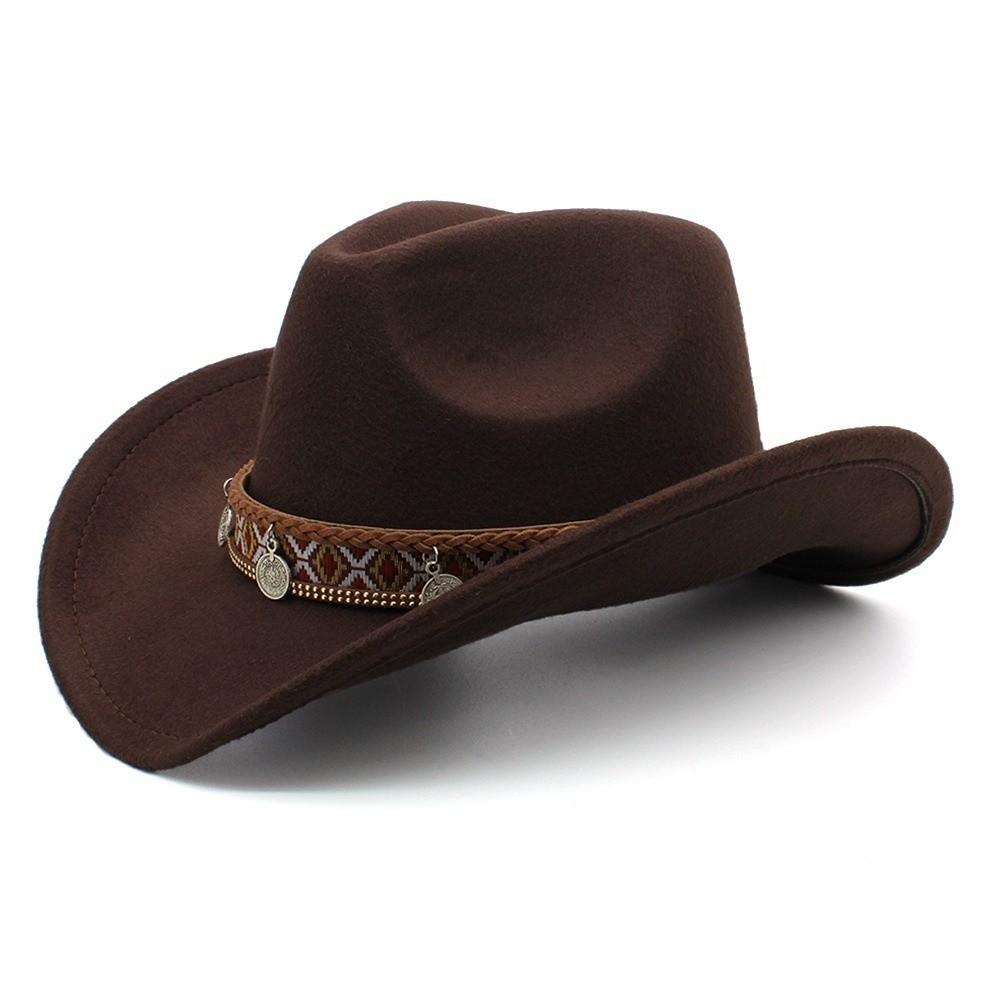 Daily Wear Gentleman Hat Wool-Poly Jazz Cap New Cowboy Hat Unisex