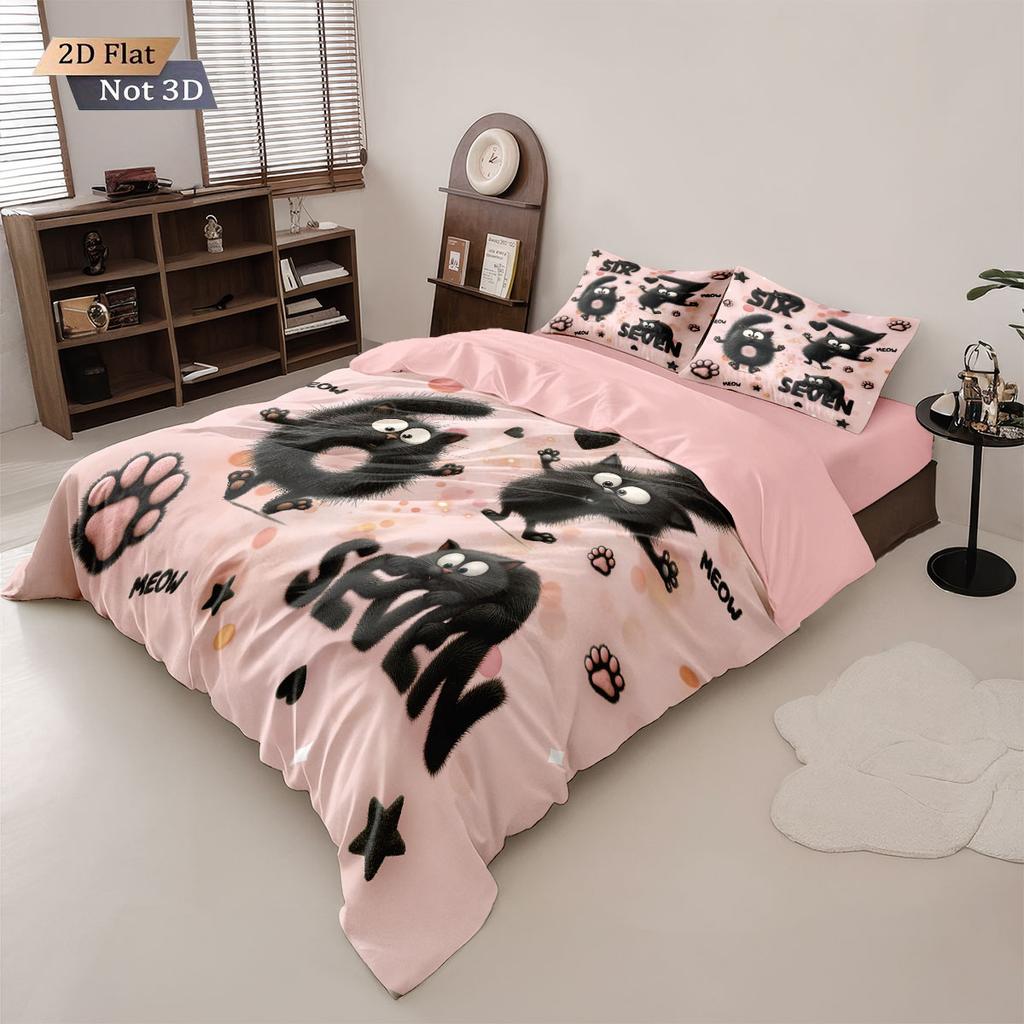3pcs Valentine's Day Abstract Number 67 Element Printed Core less Down Duvet Cover Set Multi Size Bedding Holiday Decoration