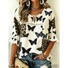 Women's Elegant Printed Lace-up Flared Top, Stylish and Versatile, Comfortable and Skin-friendly