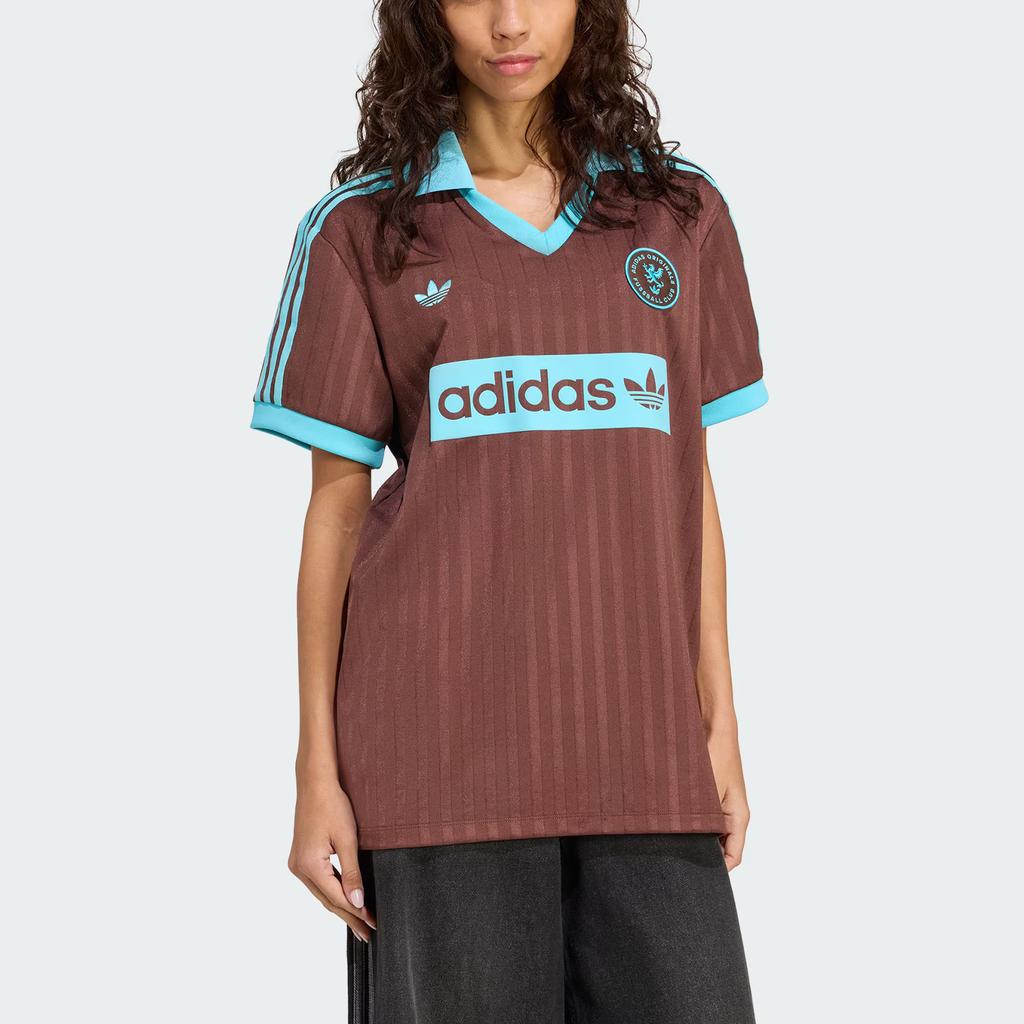 Adidas Originály SS25 Fotbalem inspirované Volné Pohodlné Módní Fotbalové Tričko s Krátkým Rukávem Dámské topy JY3542