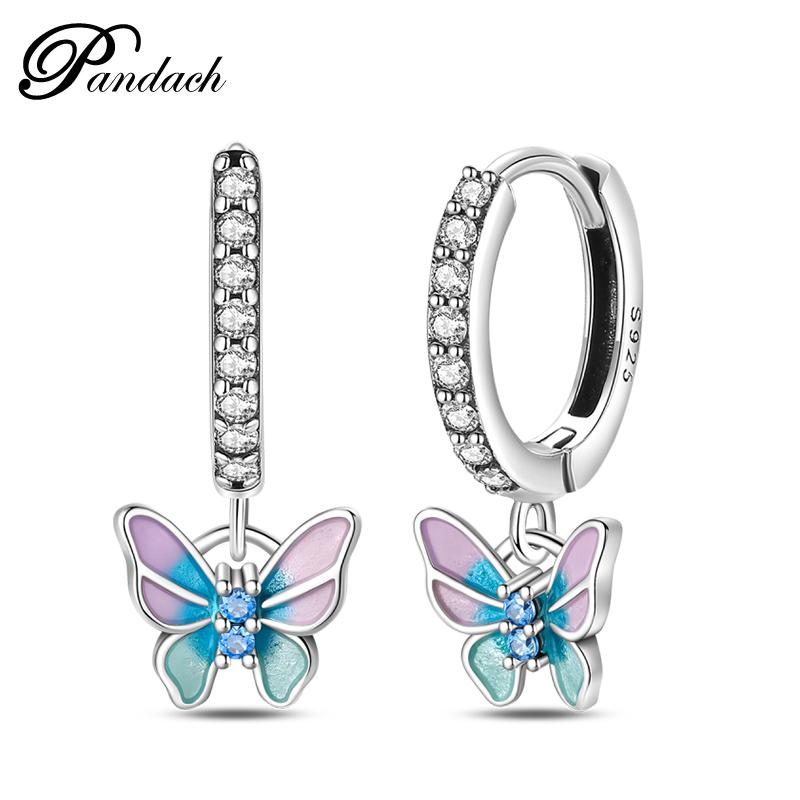 Brincos Exquisitos de Abelha, Borboleta e Joaninha em Prata de Lei 925 Para Mulheres Românticos Brincos em Forma de Coração Rosa Joias para Festa de Casamento