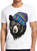 Bear with Beanie T Shirt Funny Cool Animal Present Cool Gift Tee 2408
