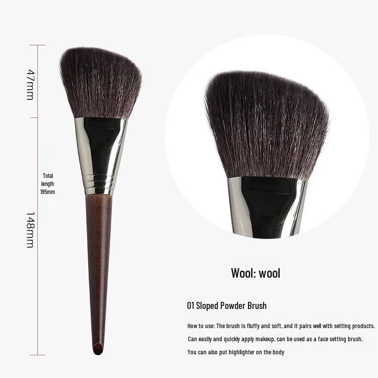 Wool Highlighting Makeup Brush Set - 24 Pieces: Includes MUF Series Concealer & Loose Powder Brushes