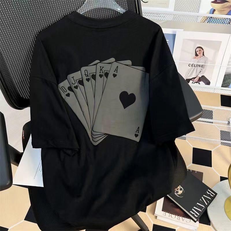 Summer Personalized Printed Short Sleeved T-shirt Loose Slimming Half Sleeved T-shirt Top Summer Top Half-sleeve