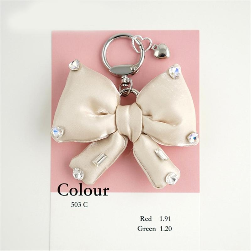 Elegant Butterfly Bowknot Keychain with Sparkling Rhinestones Detail Sturdy Alloy Construction Pendant Trendy Women
