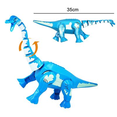 Blaue Brachiosaurus-Bausteine, großes Dinosaurier-Modell, Bausteine, Montagespielzeug